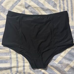 J. Crew Black High-Waisted Bikini Bottoms Retro Style